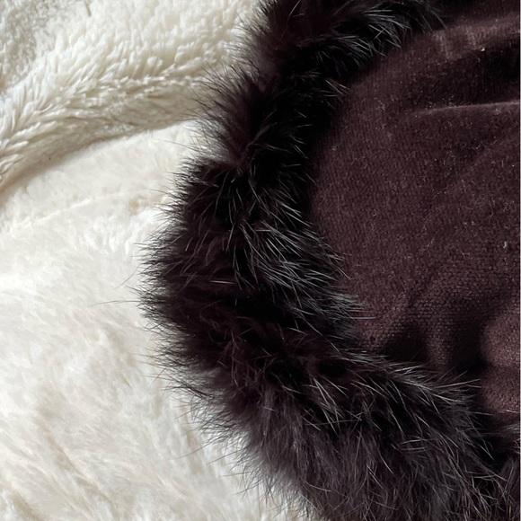 HYPE brown velvet and fur bag designer fun elegance - Picture 4 of 11